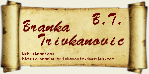 Branka Trivkanović vizit kartica